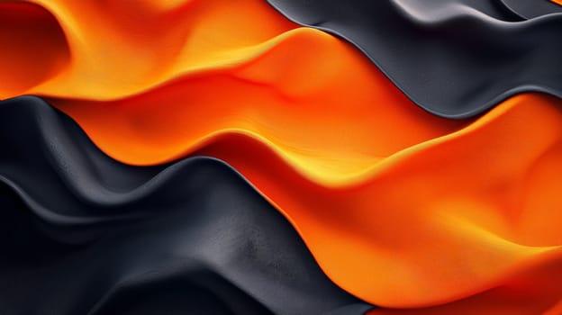 A hyper-detailed, high-resolution 3D rendering showcasing an abstract design in rich orange and black tones. The composition combines natural textures with a modern, high-contrast aesthetic, resulting in a visually compelling image that emphasizes depth and detail.