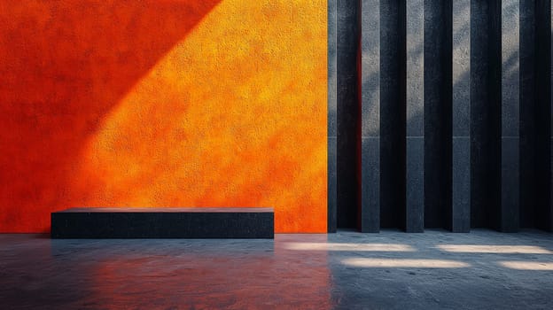 A hyper-detailed, high-resolution 3D rendering showcasing an abstract design in rich orange and black tones. The composition combines natural textures with a modern, high-contrast aesthetic, resulting in a visually compelling image that emphasizes depth and detail.