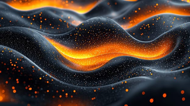 A hyper-detailed, high-resolution 3D rendering showcasing an abstract design in rich orange and black tones. The composition combines natural textures with a modern, high-contrast aesthetic, resulting in a visually compelling image that emphasizes depth and detail.