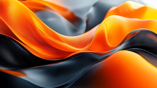 A hyper-detailed, high-resolution 3D rendering showcasing an abstract design in rich orange and black tones. The composition combines natural textures with a modern, high-contrast aesthetic, resulting in a visually compelling image that emphasizes depth and detail.