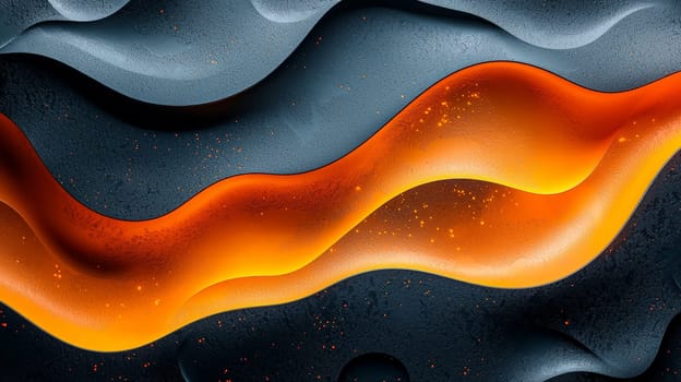 A hyper-detailed, high-resolution 3D rendering showcasing an abstract design in rich orange and black tones. The composition combines natural textures with a modern, high-contrast aesthetic, resulting in a visually compelling image that emphasizes depth and detail.
