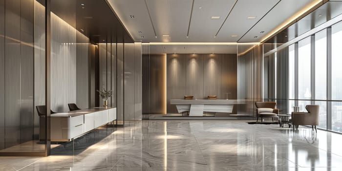 Simple and elegant business environment with minimalistic decor.