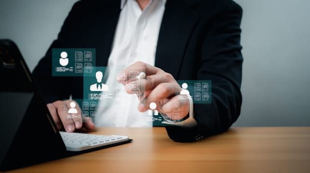 Management recruitment employment headhunting concept, Human resources, Human resource management concept, Recruitment management business concept, Relationship management with global structure.