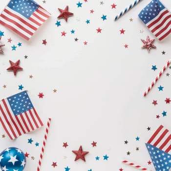 Simple white background with subtle Patriot Day decorations.