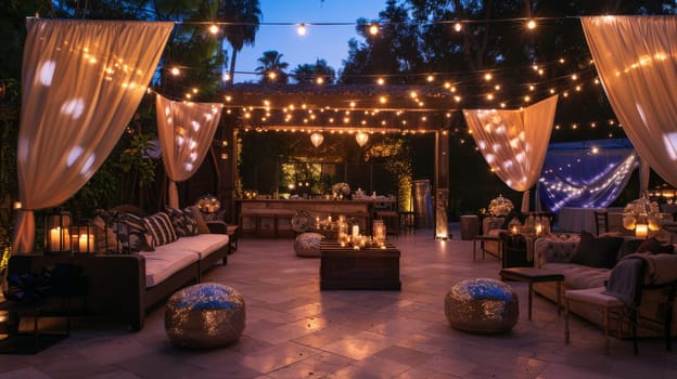 Sleek party design organized with a clean and minimalist pattern layout