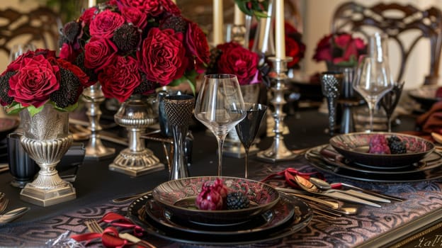 Sophisticated party arrangement featuring an upscale and luxurious pattern