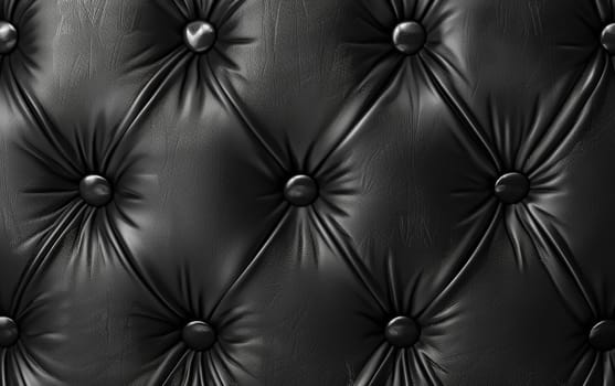 This image showcases a captivating and elegant pattern of black leather buttons, creating a sense of luxury and premium quality. The high-contrast design would be ideal for a range of commercial.