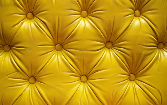 An intricate mosaic of golden leather tiles, arranged in a captivating symmetrical pattern for a bold and striking visual impact