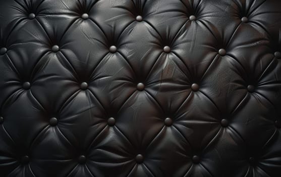 Sumptuous dark brown tufted leather panel with a deep, intricate diamond pattern and polished metal studs, creating a lavish and prestigious aesthetic