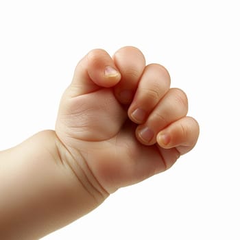 Tiny Fingers Grasping Isolated on White Background.