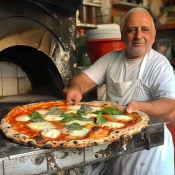 Experienced Pizzaiolo Crafting Artisanal Pizza.