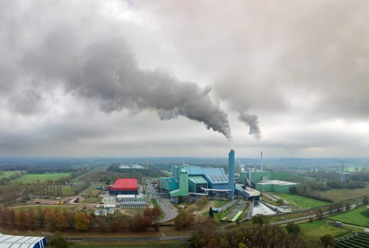 heavily smoking waste treatment plant in the Netherlands