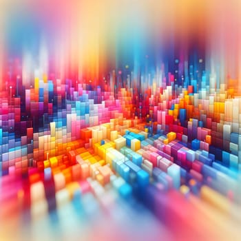 A colorful, abstract 3D image of blocks. The blocks are arranged in a random pattern, creating a sense of depth and movement. A high-quality photo.