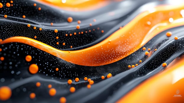 A hyper-detailed, high-resolution 3D rendering showcasing an abstract design in rich orange and black tones. The composition combines natural textures with a modern, high-contrast aesthetic, resulting in a visually compelling image that emphasizes depth and detail.