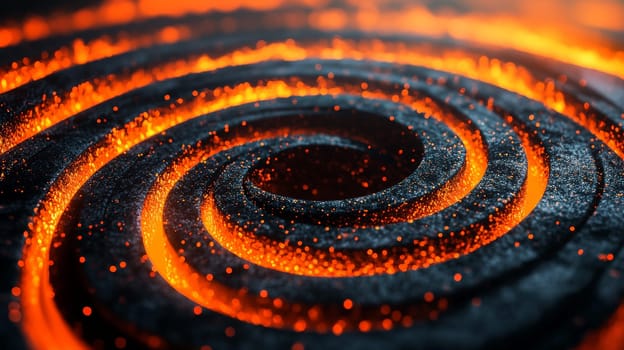 A hyper-detailed, high-resolution 3D rendering showcasing an abstract design in rich orange and black tones. The composition combines natural textures with a modern, high-contrast aesthetic, resulting in a visually compelling image that emphasizes depth and detail.