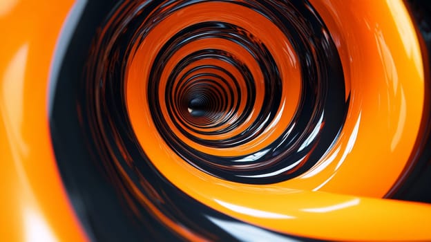 A hyper-detailed, high-resolution 3D rendering showcasing an abstract design in rich orange and black tones. The composition combines natural textures with a modern, high-contrast aesthetic, resulting in a visually compelling image that emphasizes depth and detail.