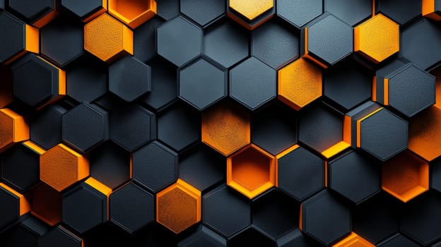 A hyper-detailed, high-resolution 3D rendering showcasing an abstract design in rich orange and black tones. The composition combines natural textures with a modern, high-contrast aesthetic, resulting in a visually compelling image that emphasizes depth and detail.