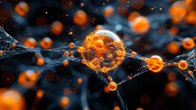 A hyper-detailed, high-resolution 3D rendering showcasing an abstract design in rich orange and black tones. The composition combines natural textures with a modern, high-contrast aesthetic, resulting in a visually compelling image that emphasizes depth and detail.