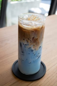 Fresh cold coffee drink with ice, stock photo