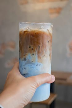 Fresh cold coffee drink with ice, stock photo