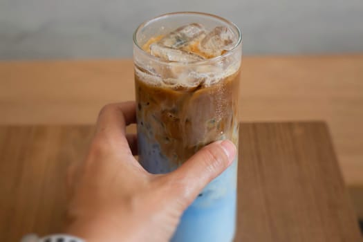 Fresh cold coffee drink with ice, stock photo