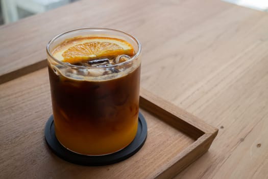 Fresh cold coffee drink with ice, stock photo