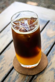 Fresh cold coffee drink with ice, stock photo