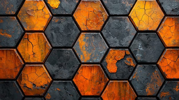 A hyper-detailed, high-resolution 3D rendering showcasing an abstract design in rich orange and black tones. The composition combines natural textures with a modern, high-contrast aesthetic, resulting in a visually compelling image that emphasizes depth and detail.