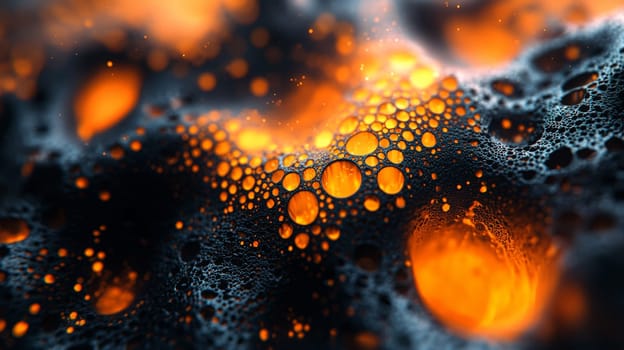 A hyper-detailed, high-resolution 3D rendering showcasing an abstract design in rich orange and black tones. The composition combines natural textures with a modern, high-contrast aesthetic, resulting in a visually compelling image that emphasizes depth and detail.