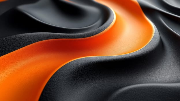 A hyper-detailed, high-resolution 3D rendering showcasing an abstract design in rich orange and black tones. The composition combines natural textures with a modern, high-contrast aesthetic, resulting in a visually compelling image that emphasizes depth and detail.