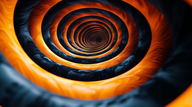 A hyper-detailed, high-resolution 3D rendering showcasing an abstract design in rich orange and black tones. The composition combines natural textures with a modern, high-contrast aesthetic, resulting in a visually compelling image that emphasizes depth and detail.
