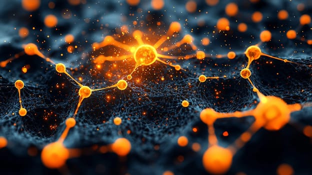 A hyper-detailed, high-resolution 3D rendering showcasing an abstract design in rich orange and black tones. The composition combines natural textures with a modern, high-contrast aesthetic, resulting in a visually compelling image that emphasizes depth and detail.