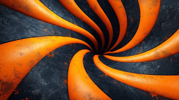 A hyper-detailed, high-resolution 3D rendering showcasing an abstract design in rich orange and black tones. The composition combines natural textures with a modern, high-contrast aesthetic, resulting in a visually compelling image that emphasizes depth and detail.