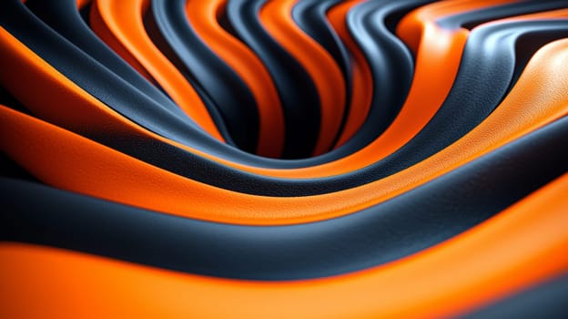 A hyper-detailed, high-resolution 3D rendering showcasing an abstract design in rich orange and black tones. The composition combines natural textures with a modern, high-contrast aesthetic, resulting in a visually compelling image that emphasizes depth and detail.