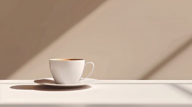 A minimalist scene highlighting the beauty of a hot cup of coffee