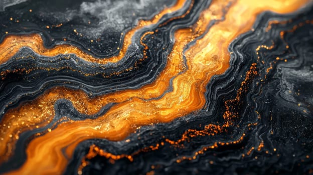 A hyper-detailed, high-resolution 3D rendering showcasing an abstract design in rich orange and black tones. The composition combines natural textures with a modern, high-contrast aesthetic, resulting in a visually compelling image that emphasizes depth and detail.