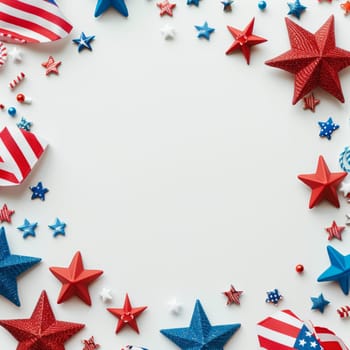 White background with subtle patriotic decorations for Patriot Day.