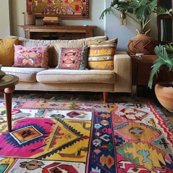 Vibrant Islamic rugs with geometric designs, bringing warmth and character to living spaces.