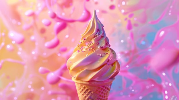 Abstract color background with a spinning ice cream cone