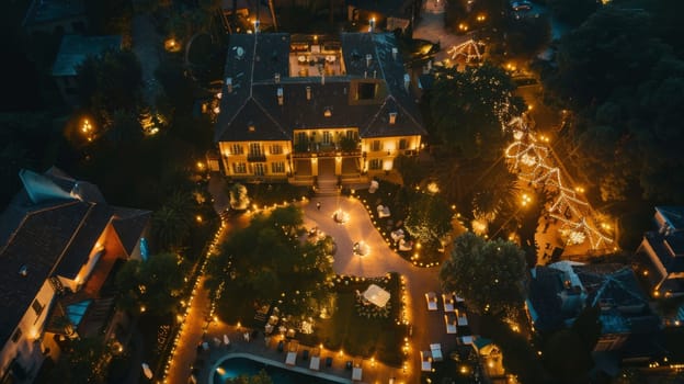 Aerial shot of a charity gala raising funds for a noble cause