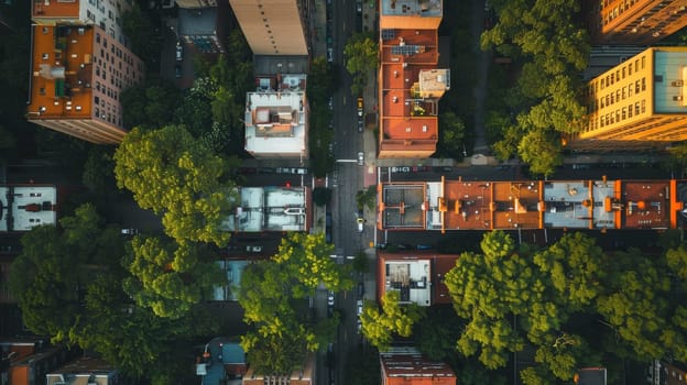 Aerial photograph providing a unique perspective on interior decor composition