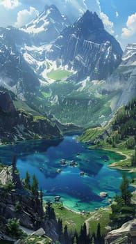 Alpine lakes nestled in glacial cirques