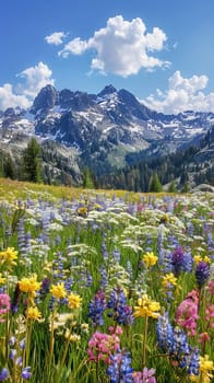 Alpine meadows bursting with the colors of summer
