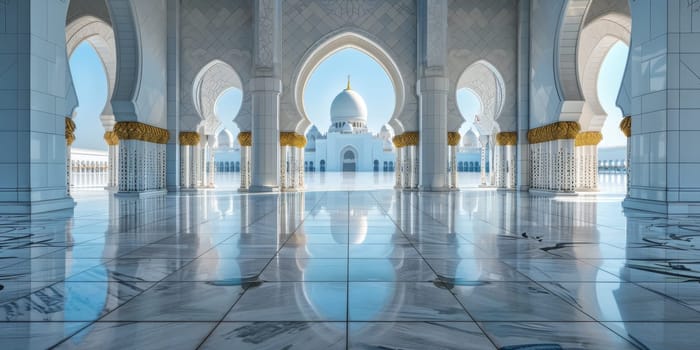 Beautiful Islamic architecture against a clean backdrop, highlighting the intricacy of design.