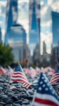 American flag-themed decorations for Patriot Day.