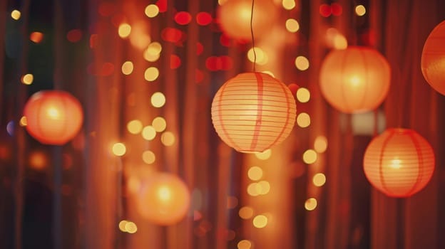 Captivating silhouette of party decorations illuminated by soft light