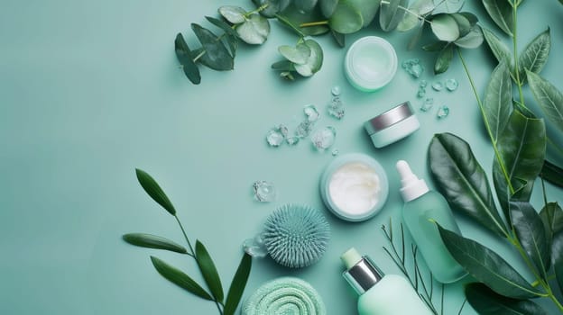 Beauty and wellness products with ample copy space for text overlay