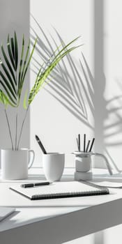 Clean business background featuring sleek office supplies.