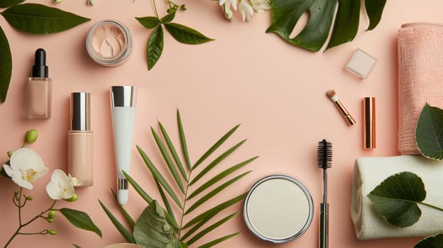 Clean and elegant flat lay display of essential cosmetic items for effortless beauty routines.
