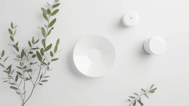 Classic white background mockup arrangement for versatile applications.